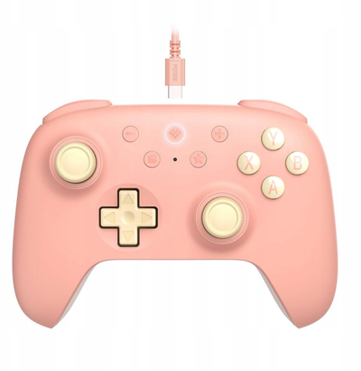 Kontrollues lojërash 8BitDo Ultimate 2C, me kabllo, për PC dhe Android, rozë