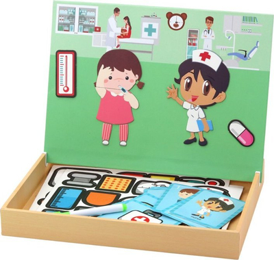 Puzzle magnetik edukativ LEAN TOYS, 47 copa, 29x21.5x3.5cm, me ngjyra nga të gjitha