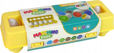 Lodër edukative Matching Eggs, set vezësh plastike, forma transporti, shumëngjyrëshe
