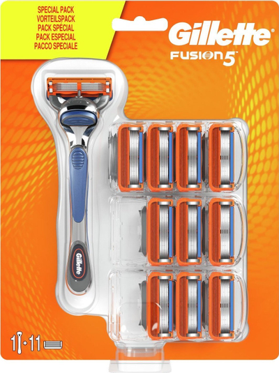 Brisk Gillette Fusion5 за мажи, 1 апарат, 11 резервни сечила