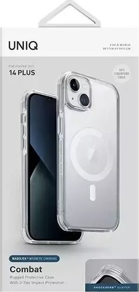 Маска за телефон Uniq Combat за iPhone 14 Plus MagClick, 6.7\", проѕирна