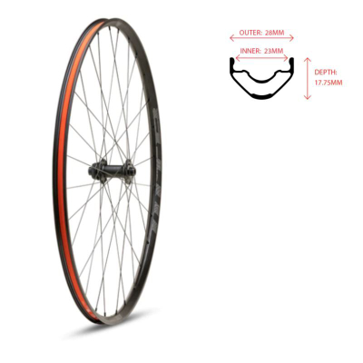 Rrotë e përparme WTB Proterra Light I23 700c, 12x100mm, 6 bolt, e zezë