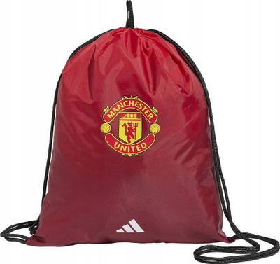 Çantë sportive adidas Manchester United Shoe Bag IY0436, me litarë shpine, xhep anësor me zinxhir, e zezë