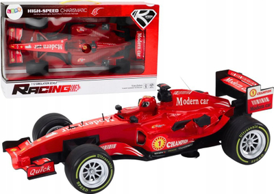 Lodër makinë garuese Racing Car, shkallë 1:12, me zëra gare, e kuqe