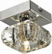 Plafonierë Azzardo Rubic 1 AZ0489, moderne, metal dhe xham transparent, argjendtë