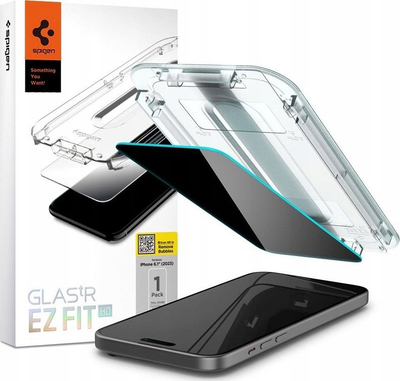 Заштитно стакло Spigen GLAS.TR EZ FIT Privacy за iPhone 15 Pro, 6.1\", филтер за приватност, транспарентно