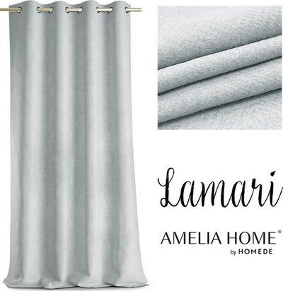 Perde AmeliaHome BLACKOUT LAMARI, 140x250cm, e argjendtë