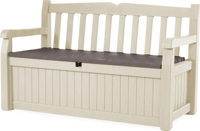 Stol kopshti Keter Iceni me vend ruajtje, 1.4m x 0.6m, efekt dru