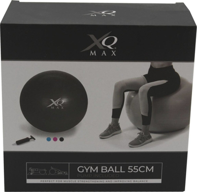 Top palestre XQMAX Gym Ball 55cm, me pompë, gri