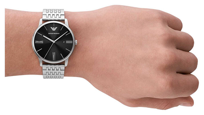 Orë për meshkuj Emporio Armani Minimalist AR11600, e argjendtë