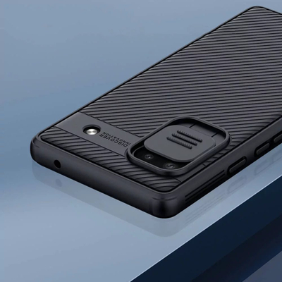 Mbrojtëse telefoni Nillkin CamShield për Google Pixel 6a, me kapak kamere, e zezë
