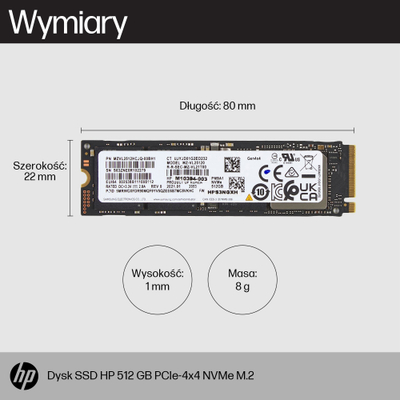 SSD HP NVMe M.2, 512GB, PCIe 4.0, e zezë