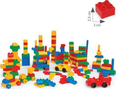 Set blloqe ndërtimi Wader Big Bucket 41340, kovë me mini blloqe, shumëngjyrëshe