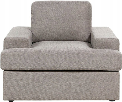 Fotel Armchair Taupe, me material poliestër, jastëk i trashë, ngjyrë taupe