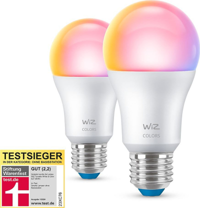 Llambë smart WiZ A60 LED, 8.5W, E27 RGBW, set me 2 llamba