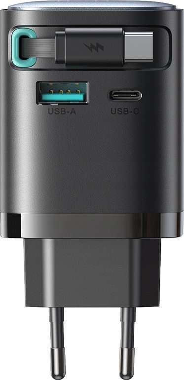 Полнач Joyroom TCL02 GaN, 65W, извлечен USB C кабел, бел