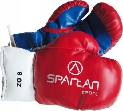 Doreza boksi për fëmijë Spartan Junior, 6OZ, lëkurë sintetike, të kuqe blu