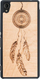 Futrollë druri WOODEN CATCHER për Sony Xperia M4 Aqua, model gravurë, bezhë