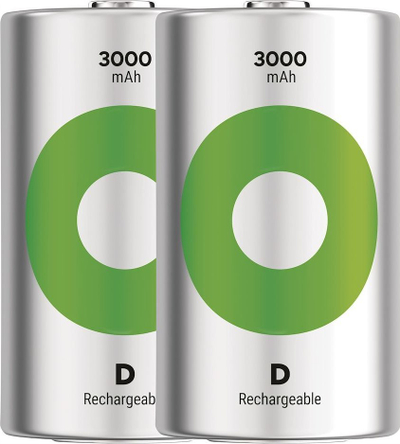 Bateri të rikarikushme GP ReCyko GPRHC30DC002, NiMH D, 3000mAh, pako me 2 copë