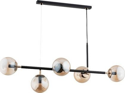 Llambadar tavani Dania, linear, 4 sfera qelqi, i zi dhe ari
