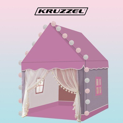 Çadër loje për kalamaj Kruzzel 22653, si shpi, me drita zbukuruese, rozë