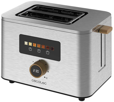 Toster Cecotec Touch&Toast Double, 950W, për 2 feta, i argjendtë