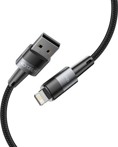 Kabllo Lightning Tech-Protect UltraBoost, USB-A, 25cm 2.4A, gri e errët