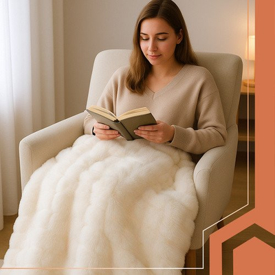 Batanije dekorative Ruhhy Cozy Faux Fur 26493, 160x100 cm, poliester, e bardhë