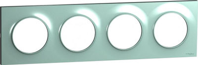 Kornizë 4-fishe Schneider Electric Odace S52P708C, montim i fshehtë, cyan