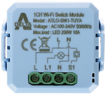 Kontroller LED ATLO Tuya Smart ATLO-SW1-TUYA, Wi‑Fi, 230V, i bardhë