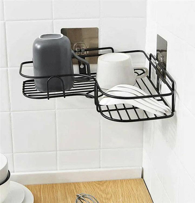 Raft këndor dushi AG980, vetëngjitës, plastik, i zi