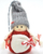 Varëse dekorative Krishtlindjesh Saska Christmas Hanging Doll, kukull me zile, druri dhe tekstil, e kuqe gri