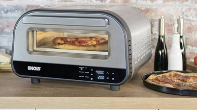 Furra elektrike për pica Unold Luigi 68816, gur pice 32 cm, 1700W, çelik inox
