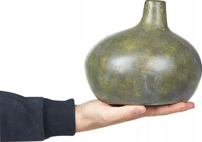 Vazo dekorative Beliani KLANG, keramike 18 cm, gri