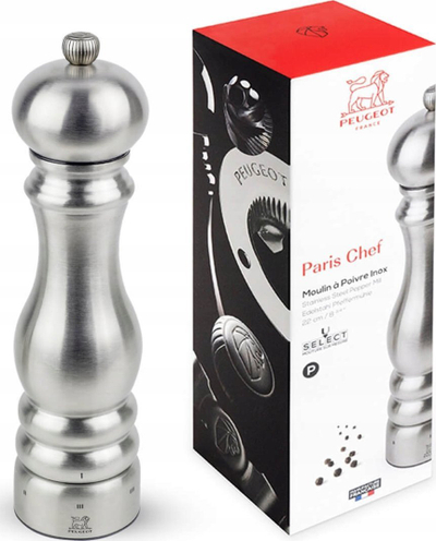 Mulli piperit Peugeot Paris Chef, 22cm, çelik inoks, argjend