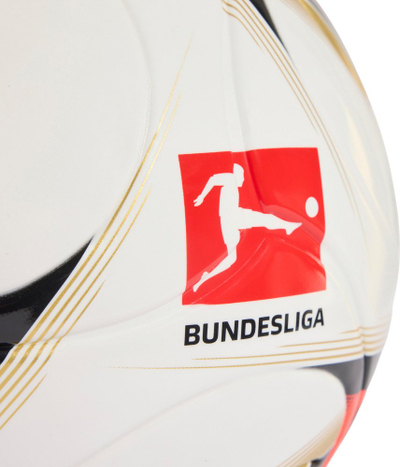 Top futbolli Adidas Bundesliga 26/27 Torfabrik League J350, madhësia 4, 350 g, i bardhë portokalli ari