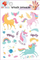 Tatuazhe të larshme për kalamaj All4Kids Rainbow Unicorns, të testuara nga dermatologu, me njëbrirësh me ylber, shumëngjyrëshe