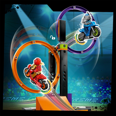 Set ndërtimi LEGO City Stunt Challenge Spinning Rings 60360, për fëmijë 6+, shumëngjyrësh