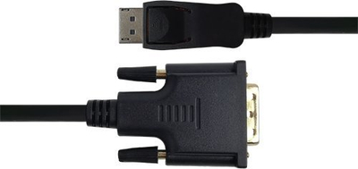 Kabllo video Deltaco 00110010, DisplayPort në DVI DVI D, 3m, e zezë