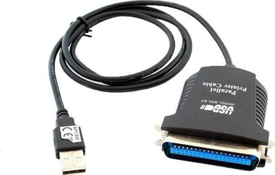 Kabel adapter Hertz 394-uniw, USB-A në LPT, 0.8 m, i zi