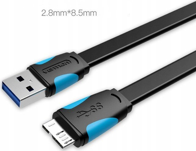 Kabllo USB Vention TCC, USB 3.0 në Micro USB‑B, 2m, e zezë