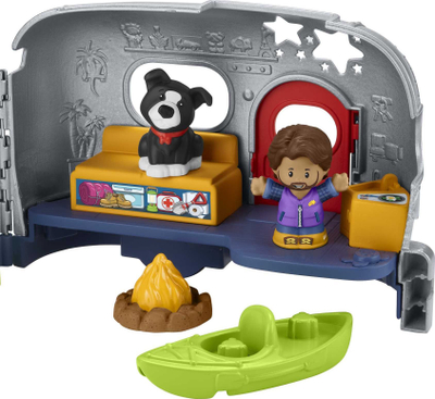Set lodrash Fisher-Price Little People Camper HMV92, karavan kampingu për kalamaj të vegjël, shumëngjyrësh