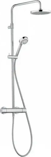 Set dushi termostatik Kludi Logo Dual Shower System, montim mural, përfundim krom