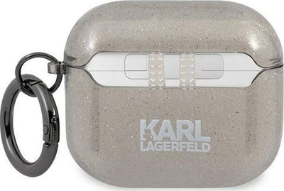 Mbulesë mbrojtëse Karl Lagerfeld KLA3UKHGK Karl`s Head, për AirPods 3, me shkëlqim, gri