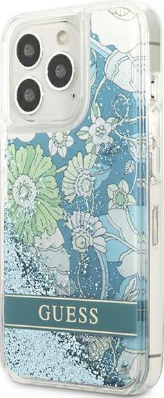 Futrollë telefoni Guess GUHCP13XLFLSN, për iPhone 13 Pro Max 6.7", Flower Liquid Glitter, e gjelbër