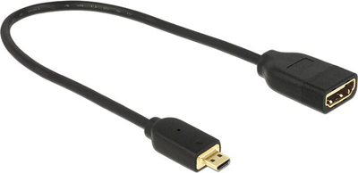 Kabllo HDMI DeLOCK 0.2m, HDMI A në HDMI Micro D, e zezë