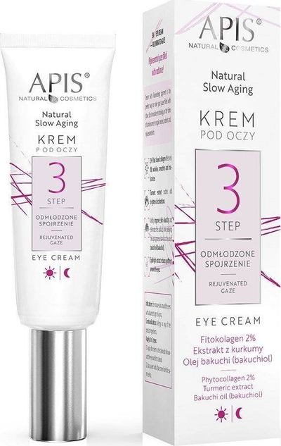 Krem sysh Apis Natural Cosmetics Slow Aging Step 3, rigjallërues dhe ndriçues, 15 ml