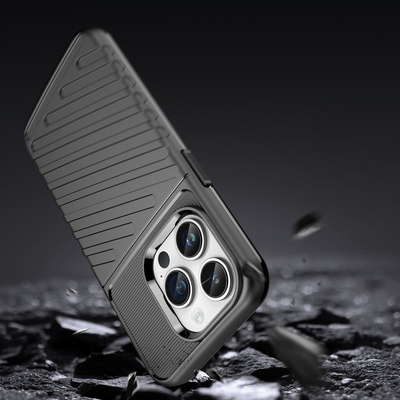 Mbrojtëse telefoni Thunder Case Armored për iPhone 14 Pro, TPU, e zezë