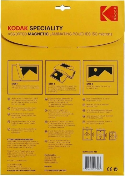 Fletë laminimi magnetike Kodak Assorted Magnetic Pouches CAT 3650-706, set 10 copë, për dokumente dhe foto, transparente
