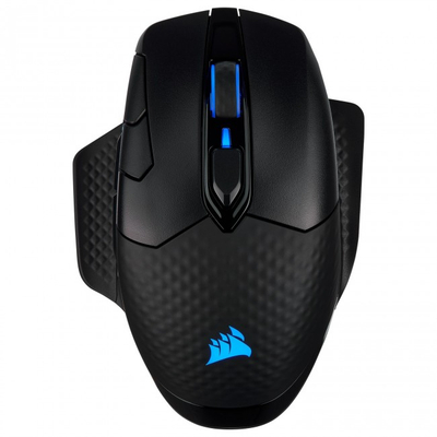 Гејминг глушец Corsair Dark Core, безжичен, 18000 DPI, црн